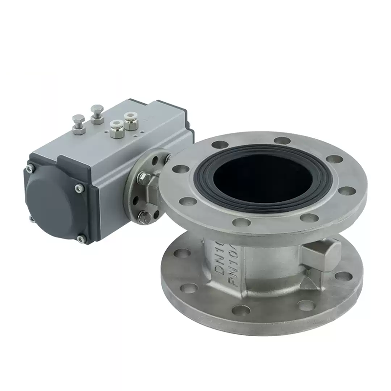 Pneumatic Stainless Steel Flange Butterfly Valve Soft Seal